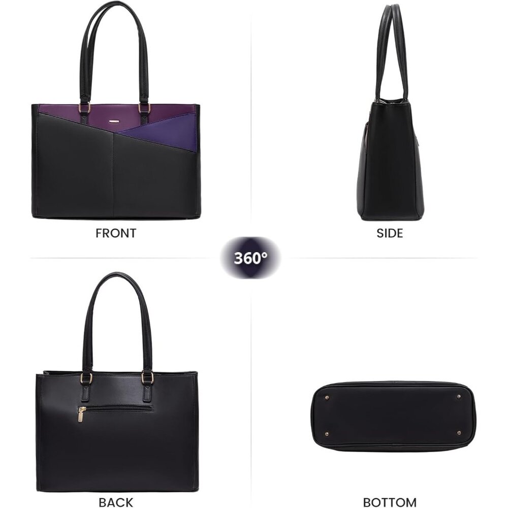 Laptop Bag for Women, 15.6 inch Laptop Tote Work Teacher Bags Cancas Computer Sh - Picture 7 of 7